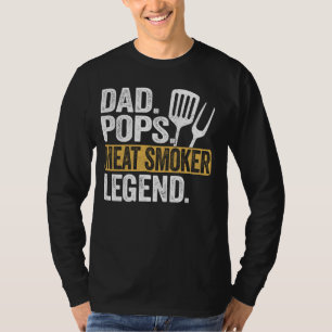 Funny Dad Poppen Meat Smoker Legend Cool Retro T-shirt