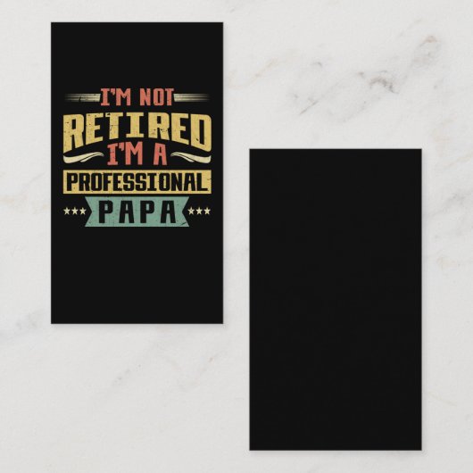 Funny Dad Professional Papa Retirement Visitekaartje (Voorkant / Achterkant)