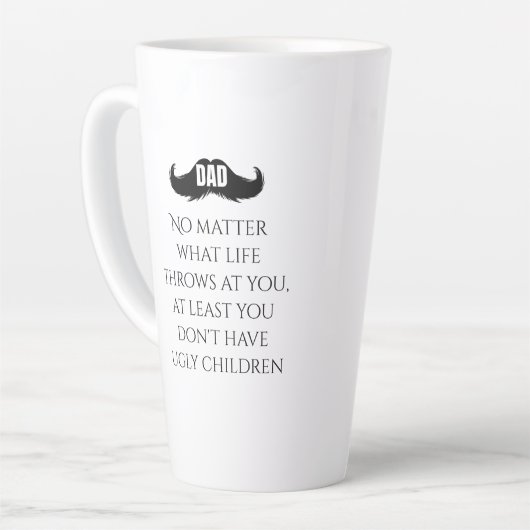 Funny Dad Quote Mustache Art Latte Mok (Linkerhoek)