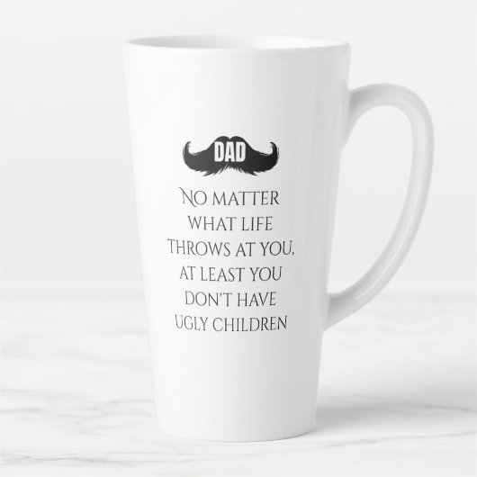 Funny Dad Quote Mustache Art Latte Mok (Rechts)
