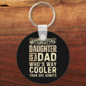Funny Dad Shirt van Dochter Mannen Funny Fathers D Sleutelhanger (Voorkant)