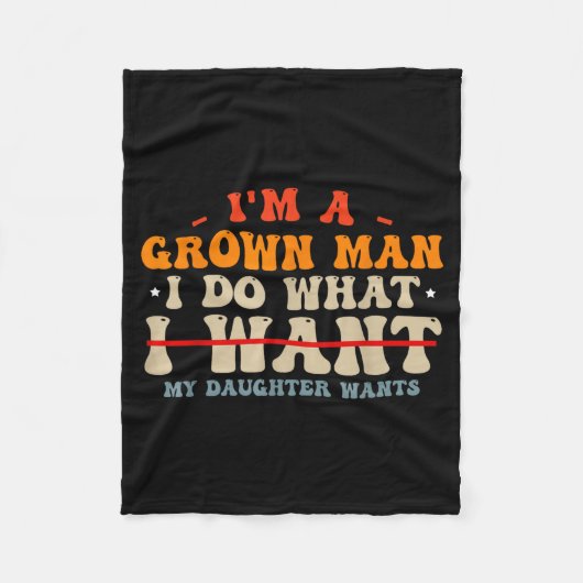 Funny Dad Shirts From Daughter I Do What My Daught Fleece Deken (Voorkant)