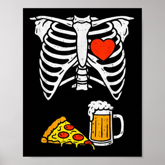 Funny Dad Skeleton Beer Zza Halloween Kostuum Mann Poster (Voorkant)