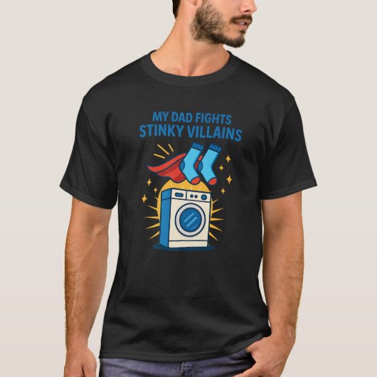 Funny Dad Sokken Superheld Wasmachine Vaders T-shirt (Voorkant)
