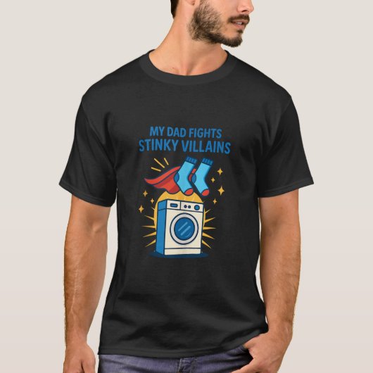 Funny Dad Sokken Superheld Wasmachine Vaders T-shirt (Voorkant)