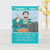Funny Dad Sports Nut Vaderdag Kaart (Gele Bloem)