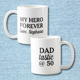 Funny Dad Tastic @50 Hero Forever 50th Birthday Koffiemok