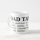 Funny "Dad Tax" Definition & Cute Pizza Graphic Cu Koffiemok (Voorkant links)