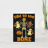 Funny Dad To The Bone Skeleton With Kids Halloween Kaart (Voorkant)
