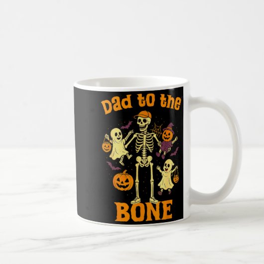 Funny Dad To The Bone Skeleton With Kids Halloween Koffiemok (Rechts)
