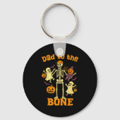 Funny Dad To The Bone Skeleton With Kids Halloween Sleutelhanger (Voorkant)
