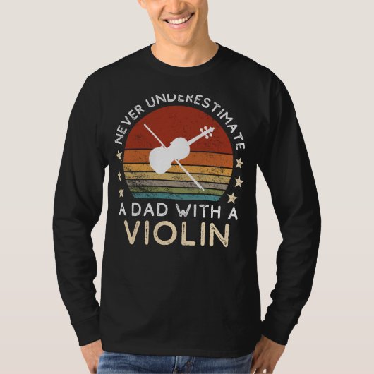 Funny Dad Viool T-shirt - Dads String Serenade & L (Voorkant)