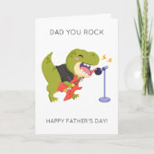 Funny Dad You Rock Dino Pun Vaderdag Kaart (Voorkant)