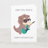 Funny Dad You Rock Dinosaur Pun Vaderdag Kaart (Voorkant)