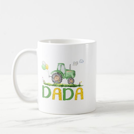 Funny Dada Birthday Boy Tractor Farm Truck Matchin Koffiemok (Links)
