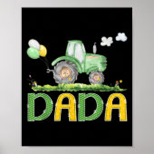 Funny Dada Birthday Boy Tractor Farm Truck Matchin Poster (Voorkant)