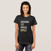 Funny Daddy Measure Cut Handyman Woodworker Fa T-shirt (Voorkant volledig)