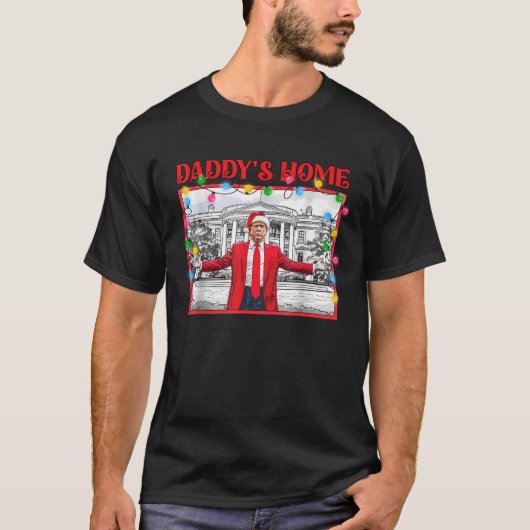 Funny Daddy s Home Trump Ugly Christmas Sweater Xm T-shirt (Voorkant)