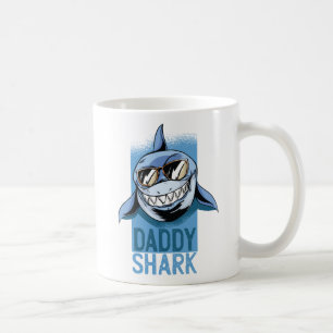 Funny DADDY SHARK Fathers Day Birthday Gift Custom Koffiemok
