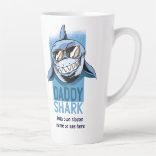 Funny DADDY SHARK Fathers Day Birthday Gift Custom Latte Mok