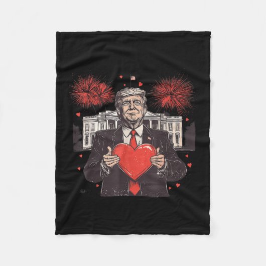 Funny Daddy's Home Trump Hart Witte Huis Valenti Fleece Deken (Voorkant)