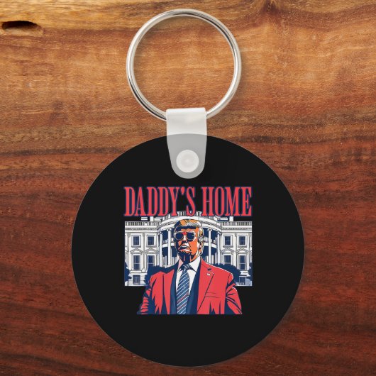 Funny Daddy's Home Trump Pink 2024 Take America Ck Sleutelhanger (Voorkant)