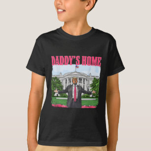 Funny Daddy's Home Trump Roze 2024 Witte Huis Com T-shirt