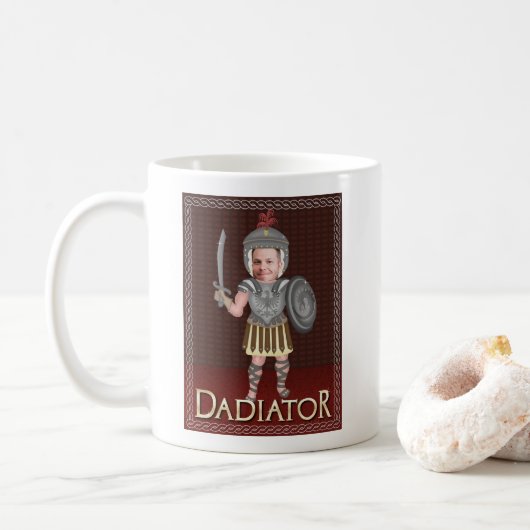 Funny Dadiator Vaderdag | Aangepaste foto voor vad Koffiemok (Met donut)