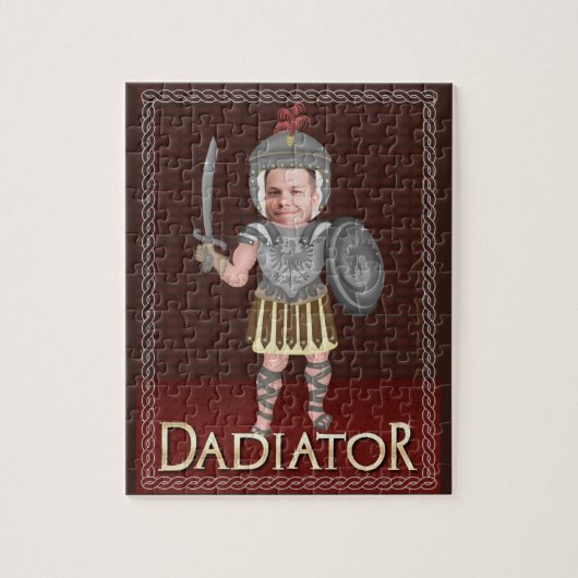 Funny Dadiator Vaderdag | Aangepaste foto voor vad Legpuzzel (Verticaal)