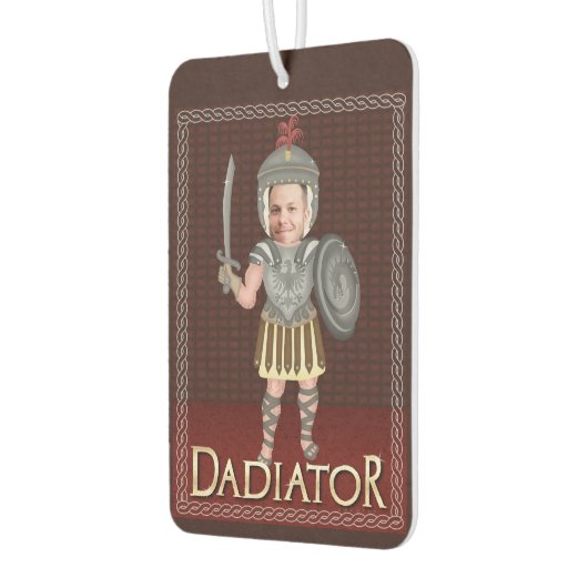 Funny Dadiator Vaderdag | Aangepaste foto voor vad Luchtverfrisser (Links)