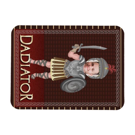 Funny Dadiator Vaderdag | Aangepaste foto voor vad Magneet (Horizontaal)