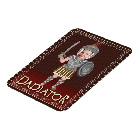 Funny Dadiator Vaderdag | Aangepaste foto voor vad Magneet (Linkerzijde)