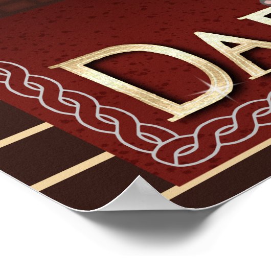 Funny Dadiator Vaderdag | Aangepaste foto voor vad Poster (Hoek)