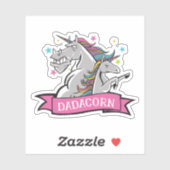 Funny Dadicorn Unicorn Pap en Kind Gift Graphics Sticker (Vel)
