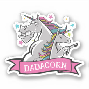 Funny Dadicorn Unicorn Pap en Kind Gift Graphics Sticker