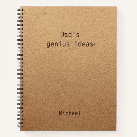 Funny Dad's Genius Ideas Personalized Notitieboek (Voorkant)