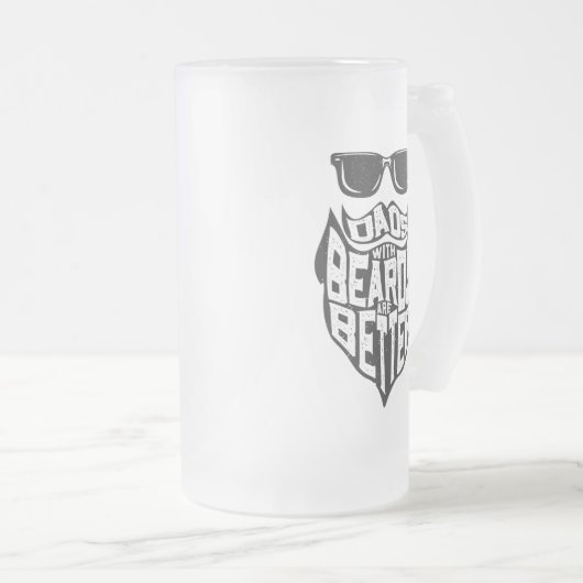 FUNNY DADS WITH BEARDS ARE BETTER FATHERS DAY MATGLAS BIERPUL (Voorkant rechts)