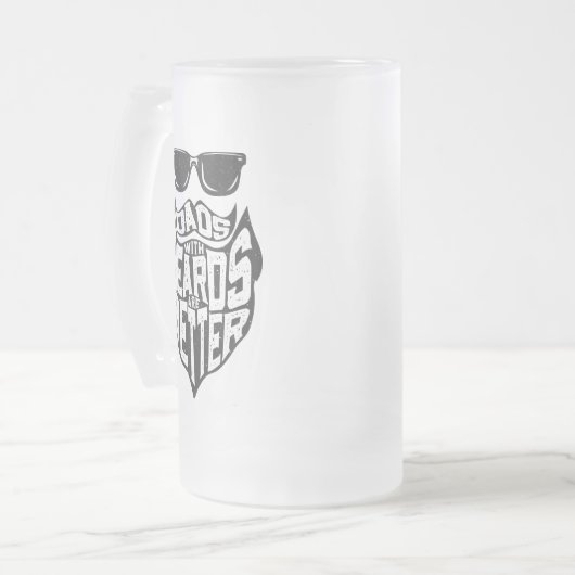 FUNNY DADS WITH BEARDS ARE BETTER FATHERS DAY MATGLAS BIERPUL (Voorkant links)