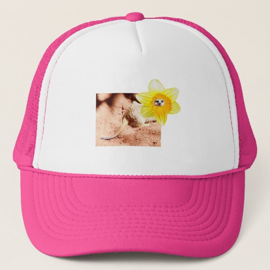 Funny Daffodil Meerkat Trucker Pet (Voorkant)