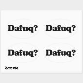 Funny dafuq humor ovale sticker (Vel)