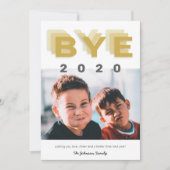 Funny "Dag 2020" Gold Single Photo Feestdagenkaart (Voorkant)