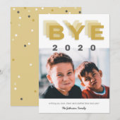 Funny "Dag 2020" Gold Single Photo Feestdagenkaart (Voorkant / Achterkant)