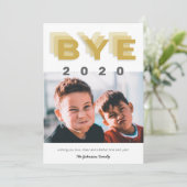 Funny "Dag 2020" Gold Single Photo Feestdagenkaart (Staand voorkant)