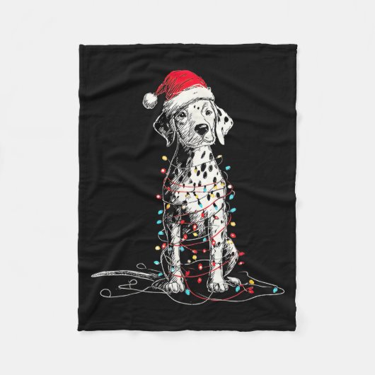 Funny Dalmatian Christmas Graphics Dog Lights Love Fleece Deken (Voorkant)