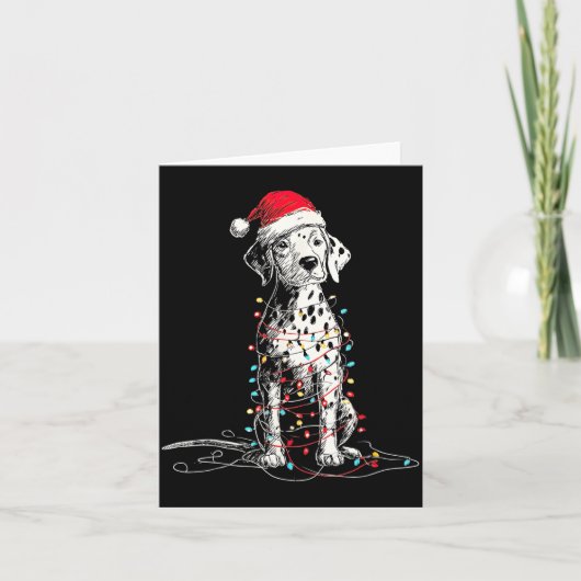 Funny Dalmatian Christmas Graphics Dog Lights Love Kaart (Voorkant)
