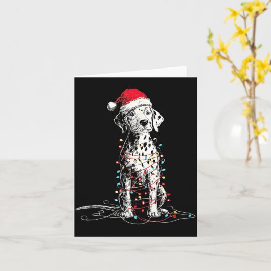 Funny Dalmatian Christmas Graphics Dog Lights Love Kaart (Gele Bloem)