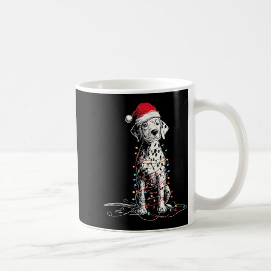 Funny Dalmatian Christmas Graphics Dog Lights Love Koffiemok (Rechts)