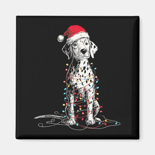 Funny Dalmatian Christmas Graphics Dog Lights Love Magneet (Voorkant)