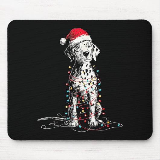 Funny Dalmatian Christmas Graphics Dog Lights Love Muismat (Voorkant)