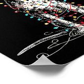 Funny Dalmatian Christmas Graphics Dog Lights Love Poster (Hoek)